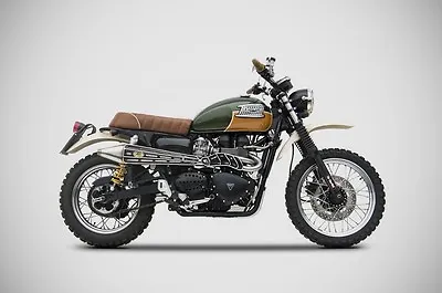 Triumph Scrambler 2015 2>1 Full Kit Exhaust Black Gold Edition Zard Italia  • $1439